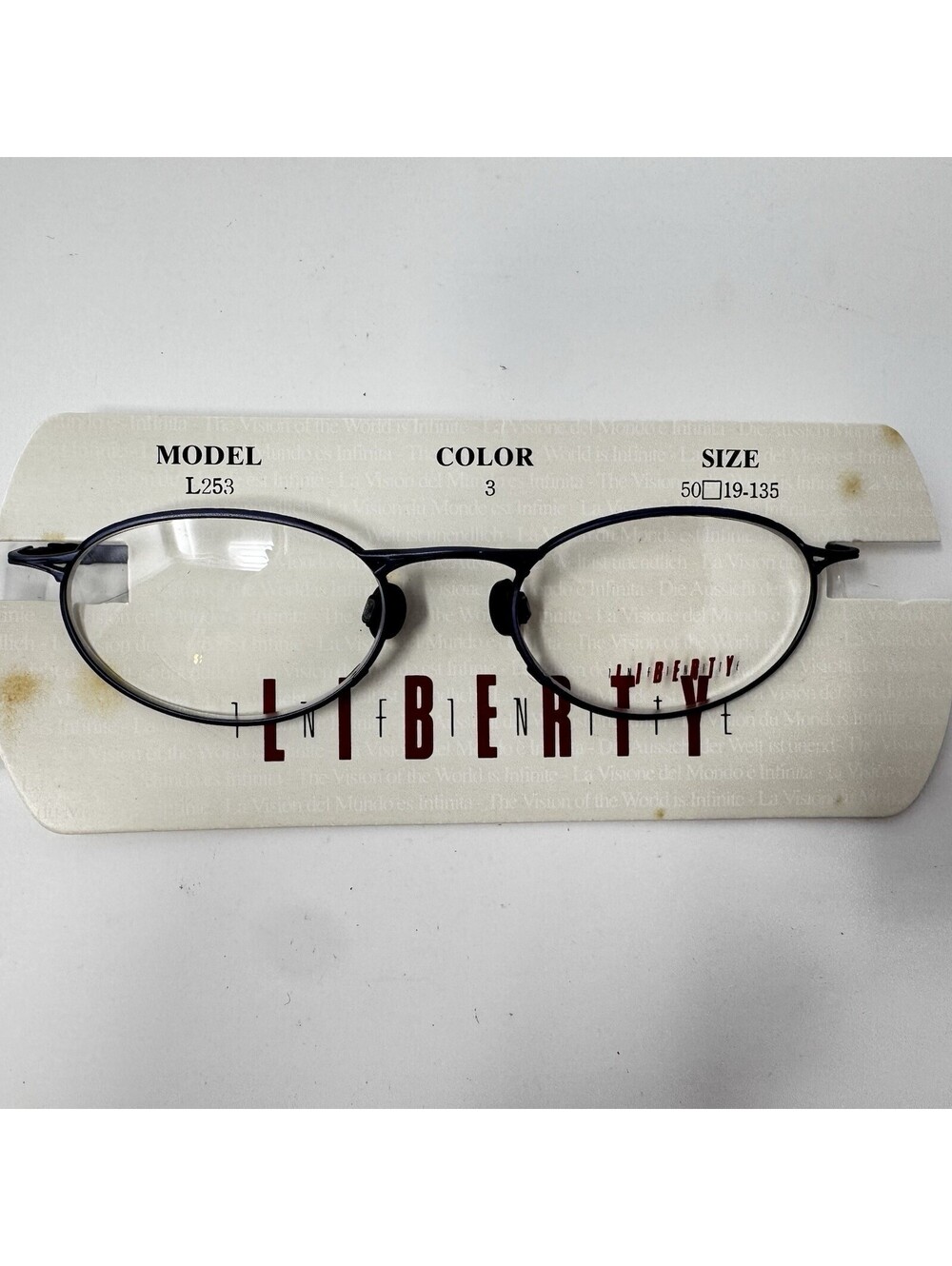 Vintage Liberty Optical L253 Black Eyeglass Frames 50-19-135 NOS